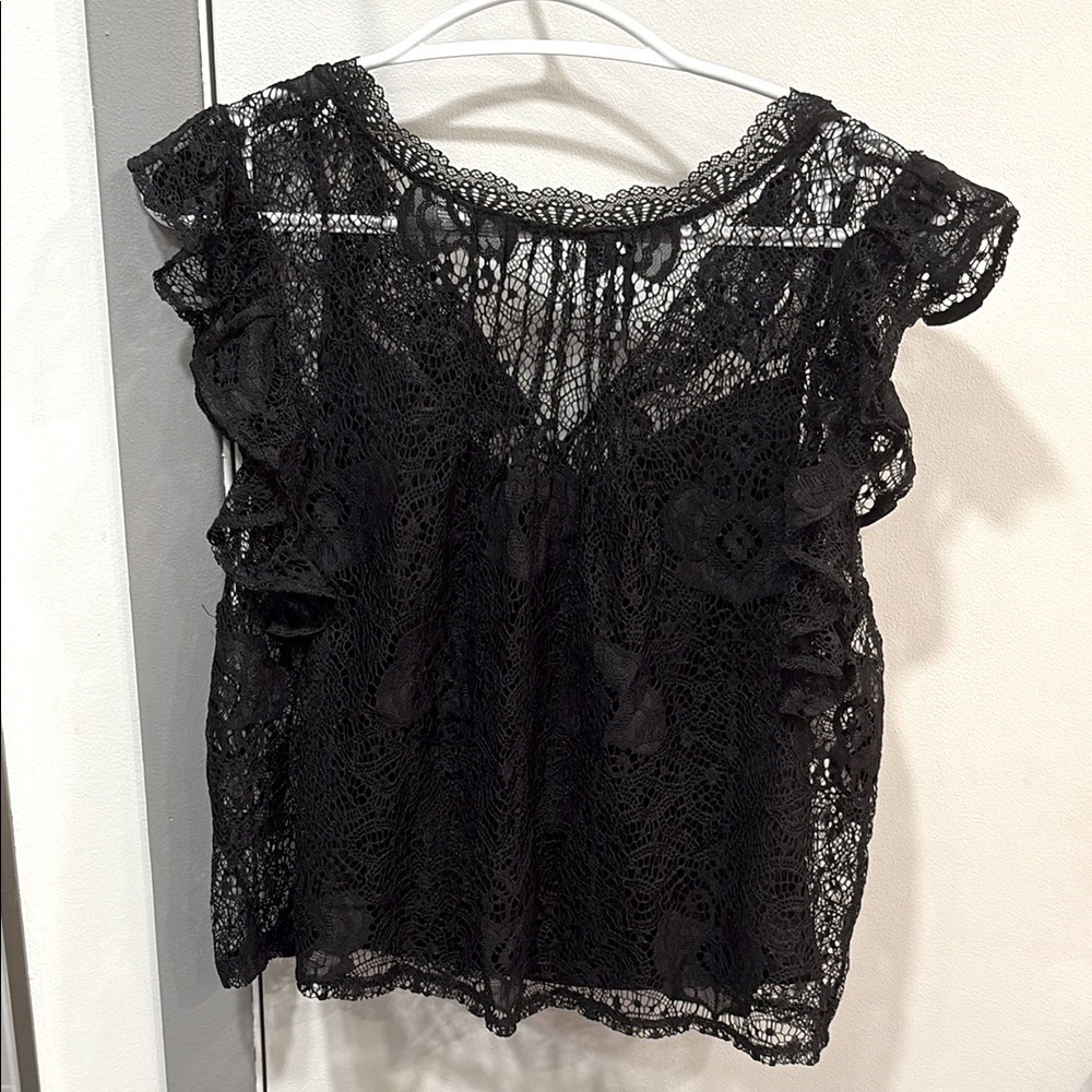 Zara Black Lace Blouse